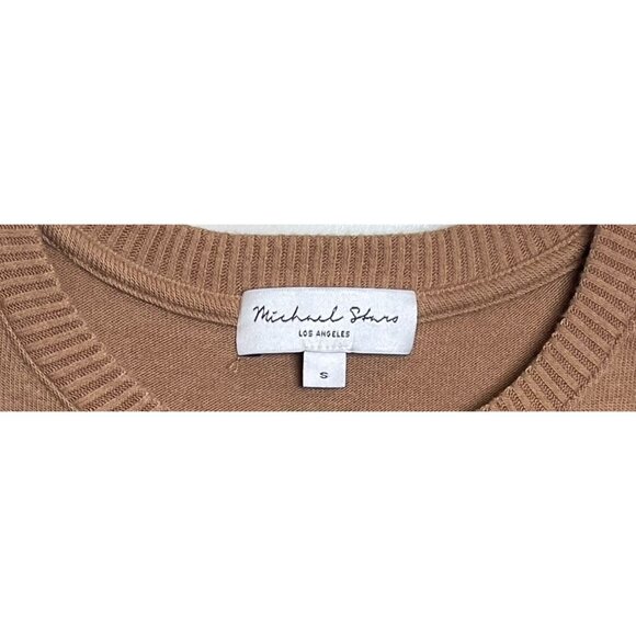 Michael Stars‎ Womens Ribbed Camel Tan Sweater Sz Small  Chic Cozy Timeless - Picture 3 of 8